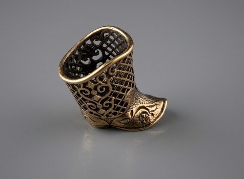 Thimble bronze brass boot - brass,