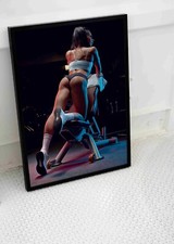 SEXY HOT GIRL BUM FITNESS POSTER PRINT GYM WORKOUT WEIGHTS MUSCLES A3 A4 SIZE