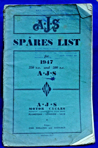 Original 1947 ajs spares - 1947,