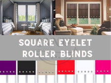 SQUARE EYELET EASY FIT TRIMMABLE FABRIC WINDOW ROLLER BLINDS HOME & OFFICE