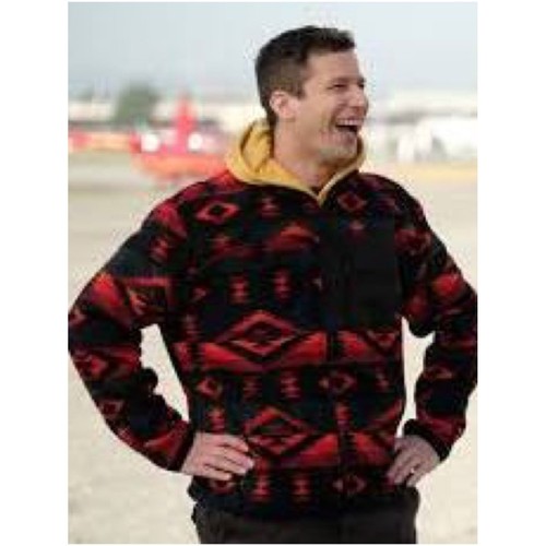 Red black aztec pattern - &,