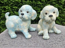 Floral Decoupage Porcelain Patchworks Puppy Dogs by global studios
