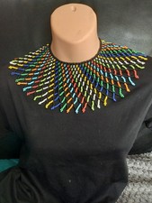 Zulu Glass Beaded Collar Necklace Multicoloured Handmade in KZN South Africa