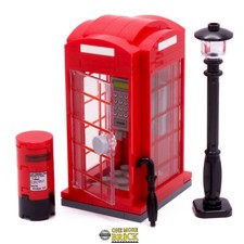 Telephone Box | Lamp Post Box & Umbrella British Red Phone | All parts LEGO
