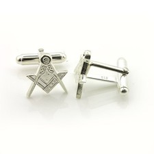  Masonic Cufflinks Depicting the Square & Compass Symbols Silver Plated