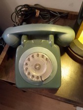 Vintage 1970s Retro GPO  Dial Telephone - Two-Tone Green Excellent Condition
