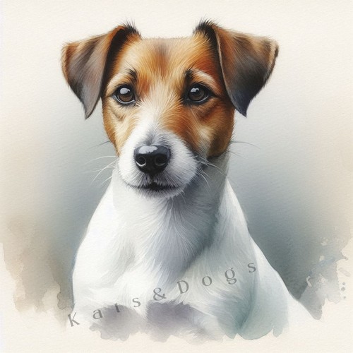 Jack russell watercolour - watercolour, art