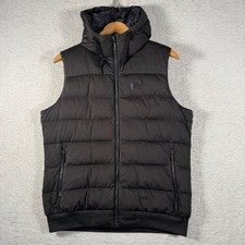 Macpac Women’s Down Puffer Vest Gilet Size 12 Hooded Black Lightweight Jacket