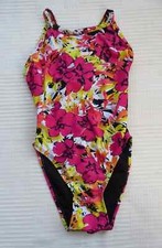 Kiefer multicoloured fully lined high leg swimming costume Bust 30" Size 6 / 8