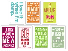 Funny Humorous Tea Towels Kitchen Novelty Gift Present Joke New Home Birthday