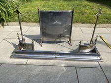 Scarce Art Deco Chrome Fire Fender Fireplace Hearth Surround 