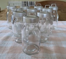 10 Vintage Jars Mini Milk Bottle Exct Condition