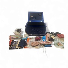 Sewing Box With Contents Bundle Cotton Pins Needles Job Lot Elastic Plus More