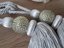 Pair of silver-grey curtain