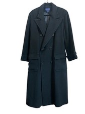 Vintage RALPH Ralph Lauren Black Long Coat 100% Camel Hair Old Money Size 10