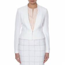 Boss by Hugo Boss White Tailored Jipina Blazer Collarless Cruise Jacket UK 10 38