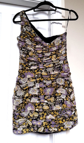 Zara black lilac floral ruched - floral,
