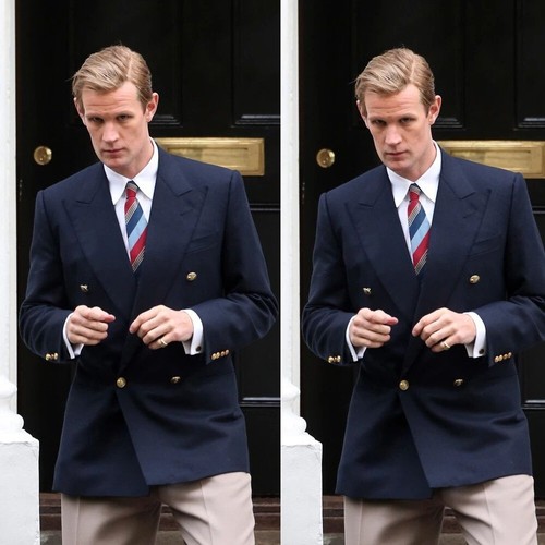 Navy blue men - suit, lapel