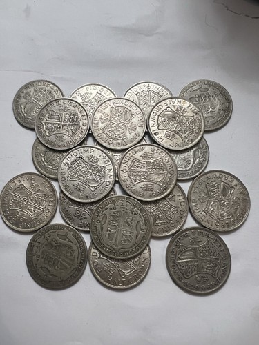 Silver half crown coins - half,