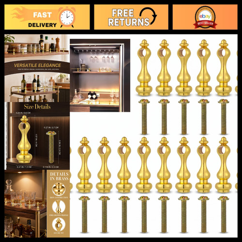16pcs brass railing bracket - brass,