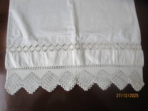 Antique hand worked pillowcase - worked,