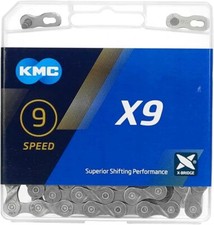 KMC 9 Speed Chain X9 Silver 116 Link Stretch-proof MTB Bicycle Road Univesal UK