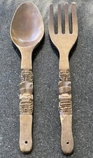 HUGE 22" CARVED WOOD FORK &