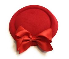 Big Bow Pillbox Wedding Hat Ladies Headpiece Felt Hatinator Fascinator Clips
