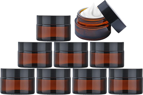 9pcs 30ml amber glass jars - 30ml,