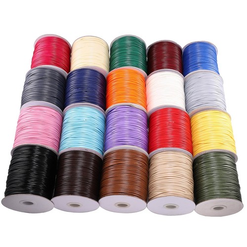 10m waxed leather cord cotton - 10m,