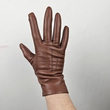 Tan Gloves Faux Leather Vintage Driving Gloves Size 7