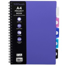 Purple A4 Wide Ruled Project