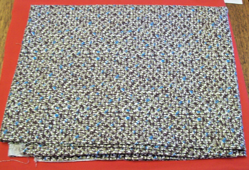 Vtg feed sack fabric brown - fabric, -brown