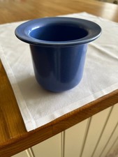 Hoganas Keramik Collection Eva Hanner Sweden. Vintage small blue plant pot. 