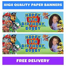 PAW PATROL Personalised Birthday Photo Banners - Paw Patrol Birthday Banners