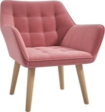 Pink Velvet Accent Chair Wide