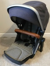 Silver Cross Wave Main Seat Harness, Bar Hood & Liner Granite Dark Grey Free P&P