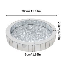 Luxury Crushed Diamond Mirror Tray Accent Sparkle Wine Cup Tray Holder Bar Table