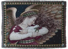 Jacquard woven tapestry throw