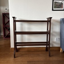 Lovely Quality Edwardian Mahogany Inlaid Towel Rail – Antique Wooden