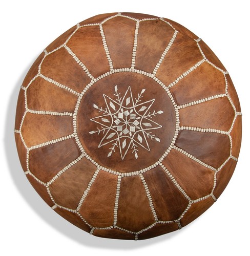 Moroccan leather pouffe - leather,