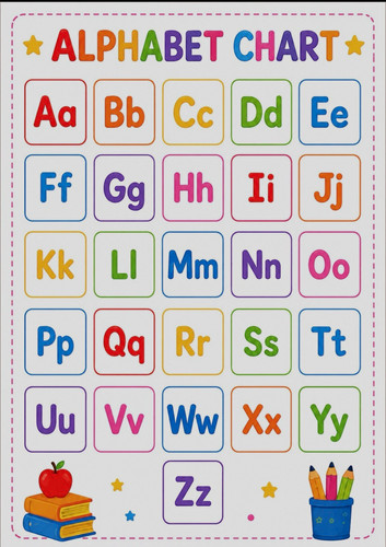Laminated alphabet chart - a4,