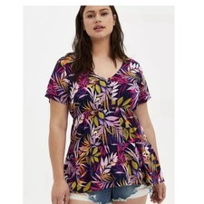 Torrid Purple Leaves Rayon