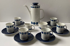 VINTAGE J&G MEAKIN CADIZ COFFEE SET STUDIO BLUE POTTERY DINNER TEA RETRO 1970’S