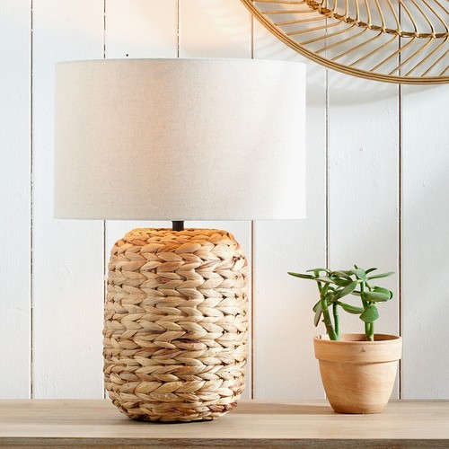 Tall natural table lamp - natural,