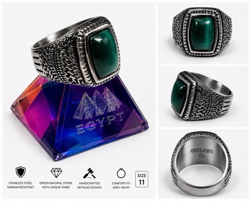 Mens stainless steel green - mens,