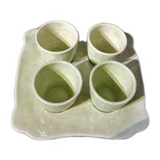 vintage green ceramic egg cup