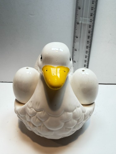Vintage ceramic white duck - ceramic,