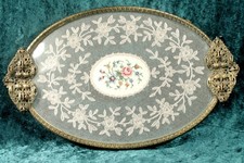 VINTAGE PETIT POINT LACE TRAY