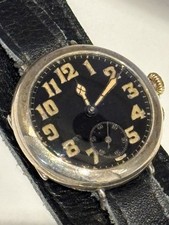 WW1 Trench Watch, 1917 Silver Hallmaked, Stauffer Son & Co., Working. 32mm